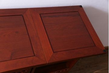 ビンテージ　カリン材　天板拡張式　ワインセラー&カウンターキャビネット(収納、バーキャビネット、サイドボード、花梨材)(定価約70万円)