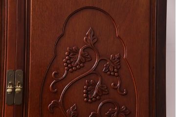 ビンテージ　カリン材　天板拡張式　ワインセラー&カウンターキャビネット(収納、バーキャビネット、サイドボード、花梨材)(定価約70万円)