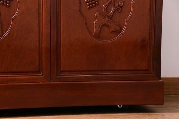 ビンテージ　カリン材　天板拡張式　ワインセラー&カウンターキャビネット(収納、バーキャビネット、サイドボード、花梨材)(定価約70万円)