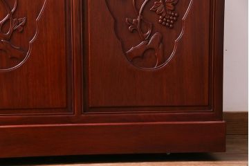 ビンテージ　カリン材　天板拡張式　ワインセラー&カウンターキャビネット(収納、バーキャビネット、サイドボード、花梨材)(定価約70万円)