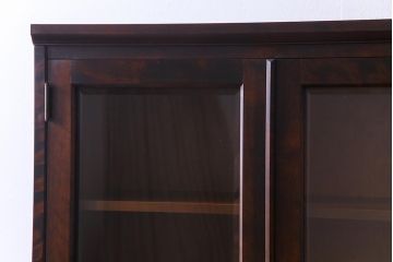 中古　北海道民芸家具　飾り棚にもおすすめな上質な作りのブックケース(本箱、収納棚、キャビネット)