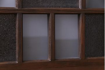 ラフジュ工房オリジナル　古建具リメイク　大正ロマンの雰囲気を演出する色ガラス入り戸棚(収納棚)