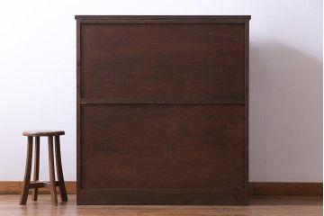 ラフジュ工房オリジナル　古建具リメイク　大正ロマンの雰囲気を演出する色ガラス入り戸棚(収納棚)