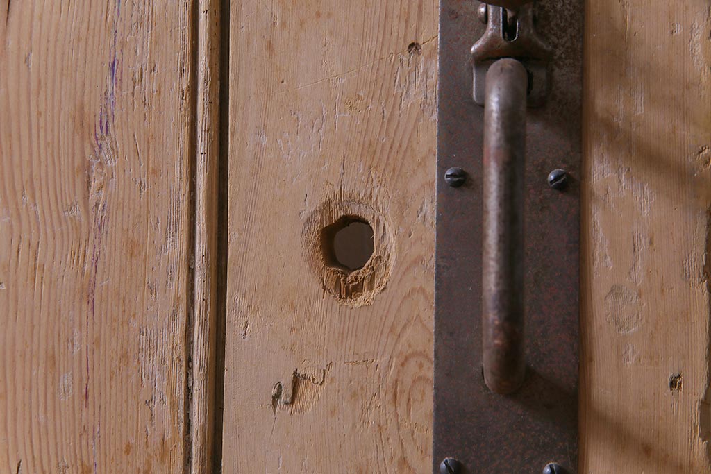 フランスアンティーク　素朴な佇まいが雰囲気のあるコテージドア(木製ドア、ディスプレイ、扉)