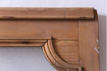 フランスアンティーク　DIY　レトロなデザインガラスの入った木製扉(ディスプレイ、建具)