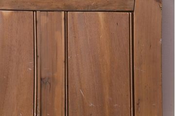 フランスアンティーク　DIY　レトロなデザインガラスの入った木製扉(ディスプレイ、建具)