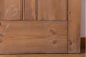 フランスアンティーク　DIY　レトロなデザインガラスの入った木製扉(ディスプレイ、建具)