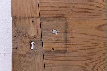 フランスアンティーク　DIY　レトロなデザインガラスの入った木製扉(ディスプレイ、建具)