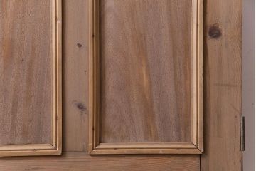 フランスアンティーク　DIY　レトロなデザインガラスの入った木製扉(ディスプレイ、建具)