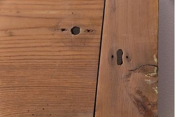 フランスアンティーク　DIY　レトロなデザインガラスの入った木製扉(ディスプレイ、建具)