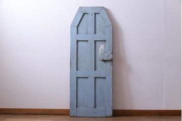 フランス　裏面ペイント　アンティークならではのシャビーな風合いがお洒落な木製ドア(扉、ディスプレイ)