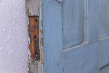 フランス　裏面ペイント　アンティークならではのシャビーな風合いがお洒落な木製ドア(扉、ディスプレイ)
