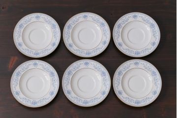 Nittoroyal(ニットーロイヤル、ノリタケ)　ボーンチャイナ　ブルーヒル(廃盤)　カップ&ソーサー6客セット