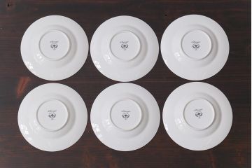 Nittoroyal(ニットーロイヤル、ノリタケ)　ボーンチャイナ　ブルーヒル(廃盤)　カップ&ソーサー6客セット