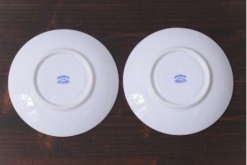 昭和レトロ　戦前　倉知陶器　青いバラがエレガントなカップ&ソーサー2客セット(洋食器)(2)