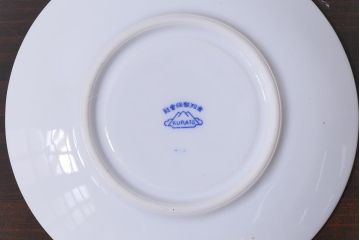 昭和レトロ　戦前　倉知陶器　青いバラがエレガントなカップ&ソーサー2客セット(洋食器)(2)