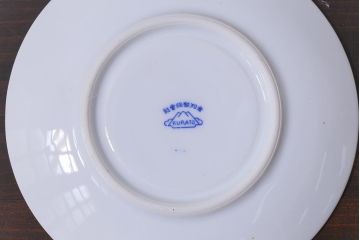 昭和レトロ　戦前　倉知陶器　青いバラがエレガントなカップ&ソーサー2客セット(洋食器)(3)