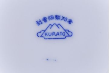 昭和レトロ　戦前　倉知陶器　青いバラがエレガントなカップ&ソーサー2客セット(洋食器)(3)