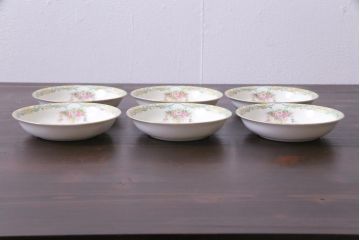 中古　オールドノリタケ(Noritake、則武)　ARVANA　エレガントな花柄の小皿6枚セット(プレート、洋食器)