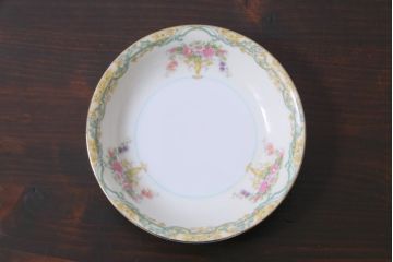 中古　オールドノリタケ(Noritake、則武)　ARVANA　エレガントな花柄の小皿6枚セット(プレート、洋食器)