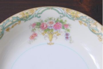 中古　オールドノリタケ(Noritake、則武)　ARVANA　エレガントな花柄の小皿6枚セット(プレート、洋食器)