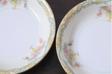 中古　オールドノリタケ(Noritake、則武)　ARVANA　エレガントな花柄の小皿6枚セット(プレート、洋食器)