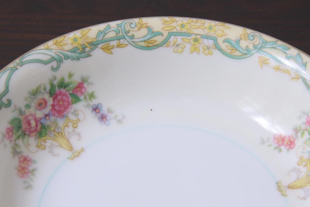 中古　オールドノリタケ(Noritake、則武)　ARVANA　エレガントな花柄の小皿6枚セット(プレート、洋食器)