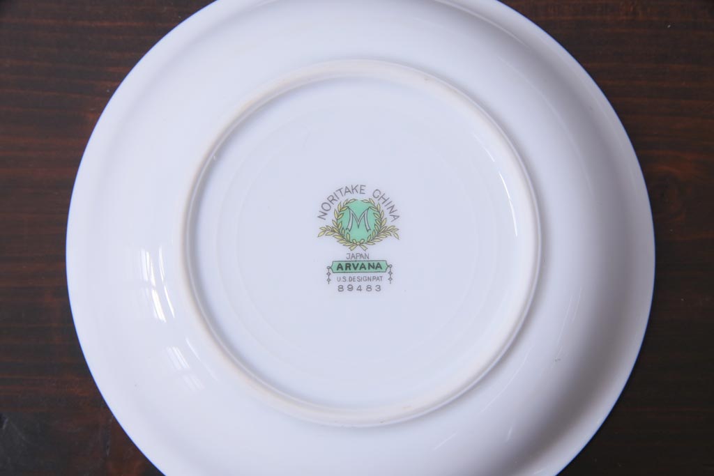 中古　オールドノリタケ(Noritake、則武)　ARVANA　エレガントな花柄の小皿6枚セット(プレート、洋食器)
