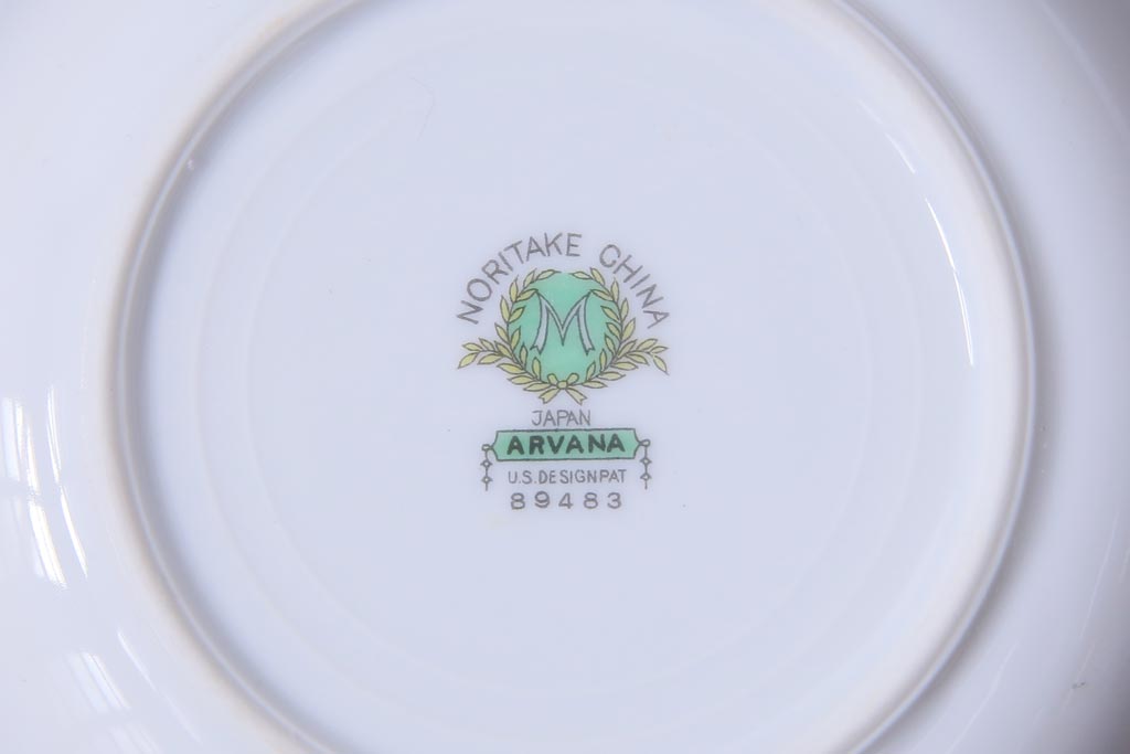 中古　オールドノリタケ(Noritake、則武)　ARVANA　エレガントな花柄の小皿6枚セット(プレート、洋食器)