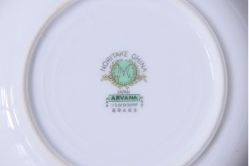 中古　オールドノリタケ(Noritake、則武)　ARVANA　エレガントな花柄の小皿6枚セット(プレート、洋食器)