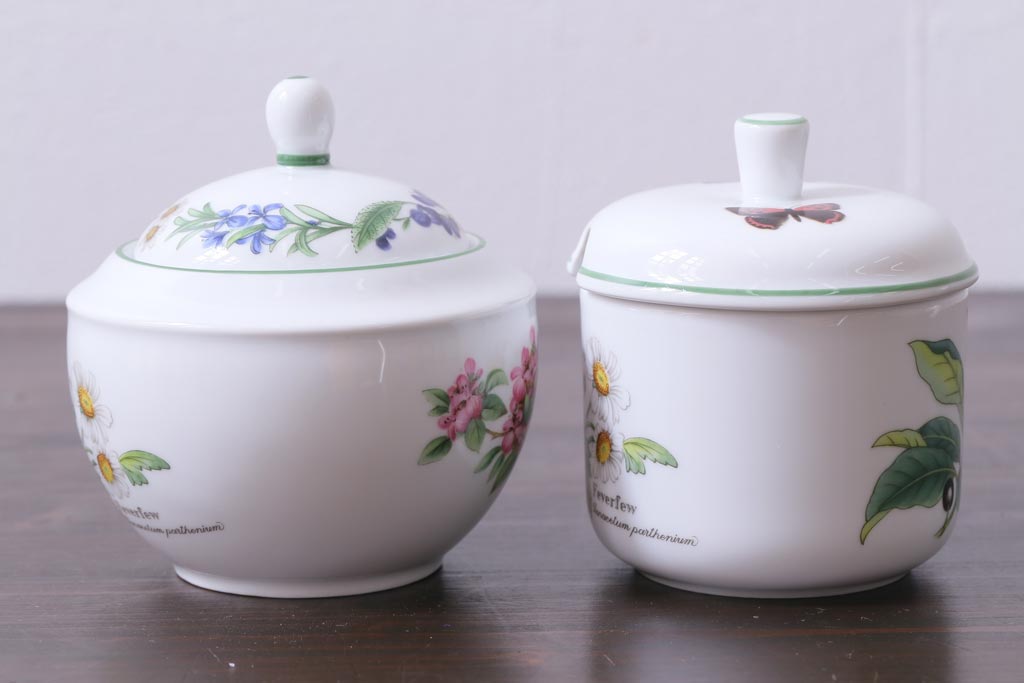 ROYAL WORCESTER(ロイヤルウースター)　WORCESTER　HERBS(ウースターハーブ)　ティーセット3点(シュガーポット、クリーマー)