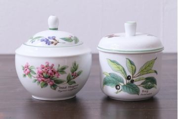 ROYAL WORCESTER(ロイヤルウースター)　WORCESTER　HERBS(ウースターハーブ)　ティーセット3点(シュガーポット、クリーマー)