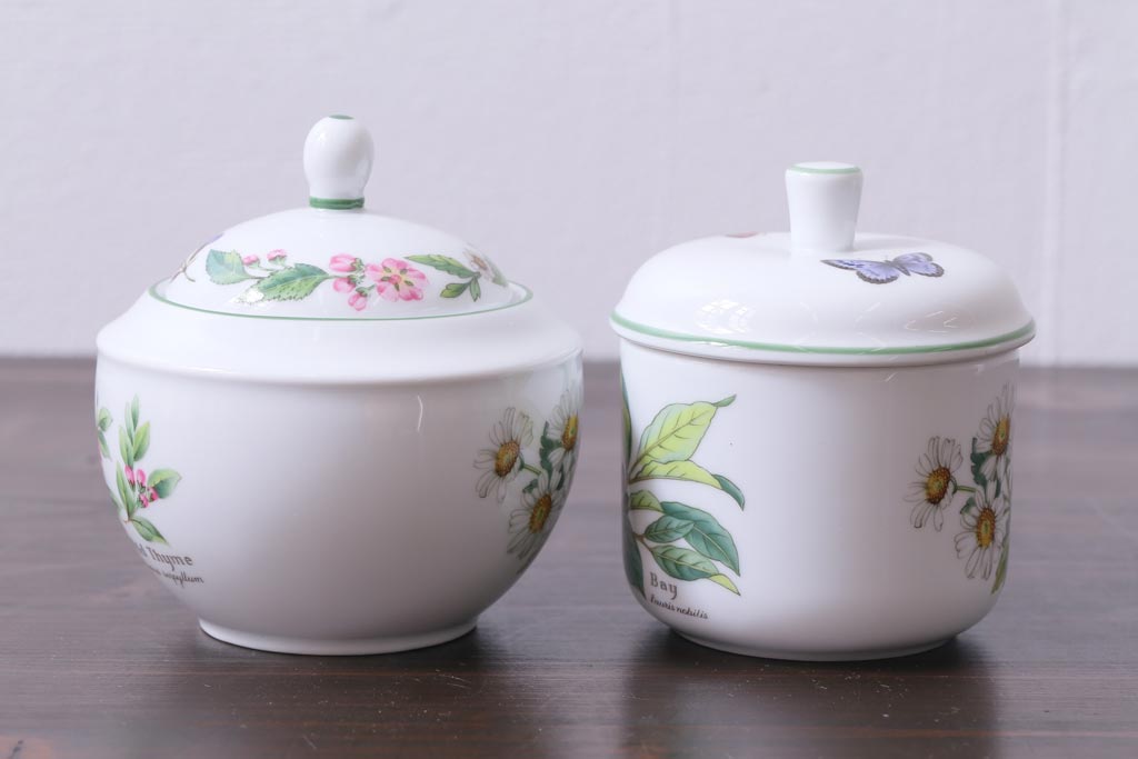 ROYAL WORCESTER(ロイヤルウースター)　WORCESTER　HERBS(ウースターハーブ)　ティーセット3点(シュガーポット、クリーマー)