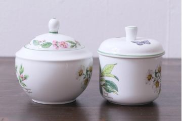 ROYAL WORCESTER(ロイヤルウースター)　WORCESTER　HERBS(ウースターハーブ)　ティーセット3点(シュガーポット、クリーマー)