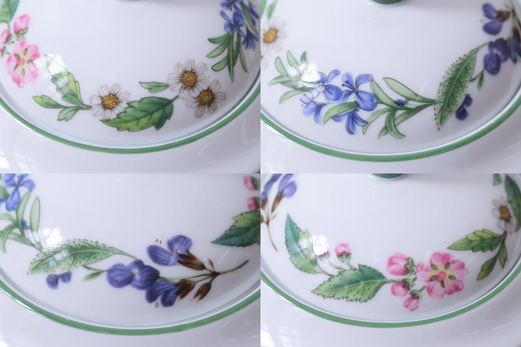ROYAL WORCESTER(ロイヤルウースター)　WORCESTER　HERBS(ウースターハーブ)　ティーセット3点(シュガーポット、クリーマー)