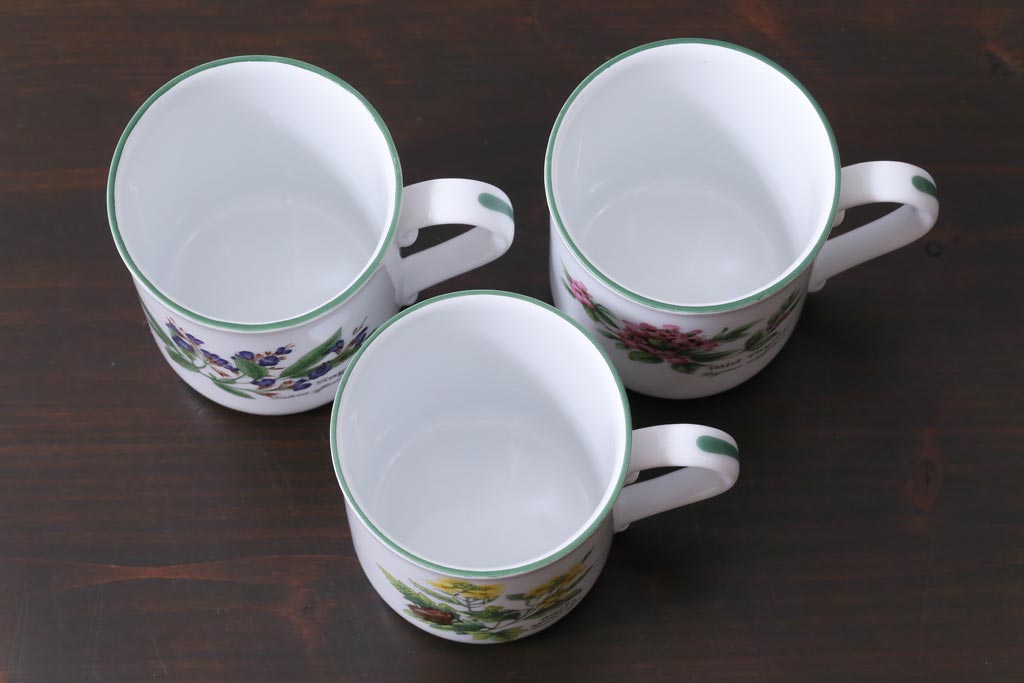 ROYAL WORCESTER(ロイヤルウースター)　WORCESTER　HERBS(ウースターハーブ)　コーヒーカップ3点セット