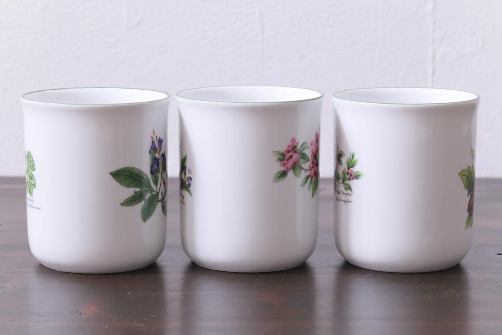 ROYAL WORCESTER(ロイヤルウースター)　WORCESTER　HERBS(ウースターハーブ)　コーヒーカップ3点セット