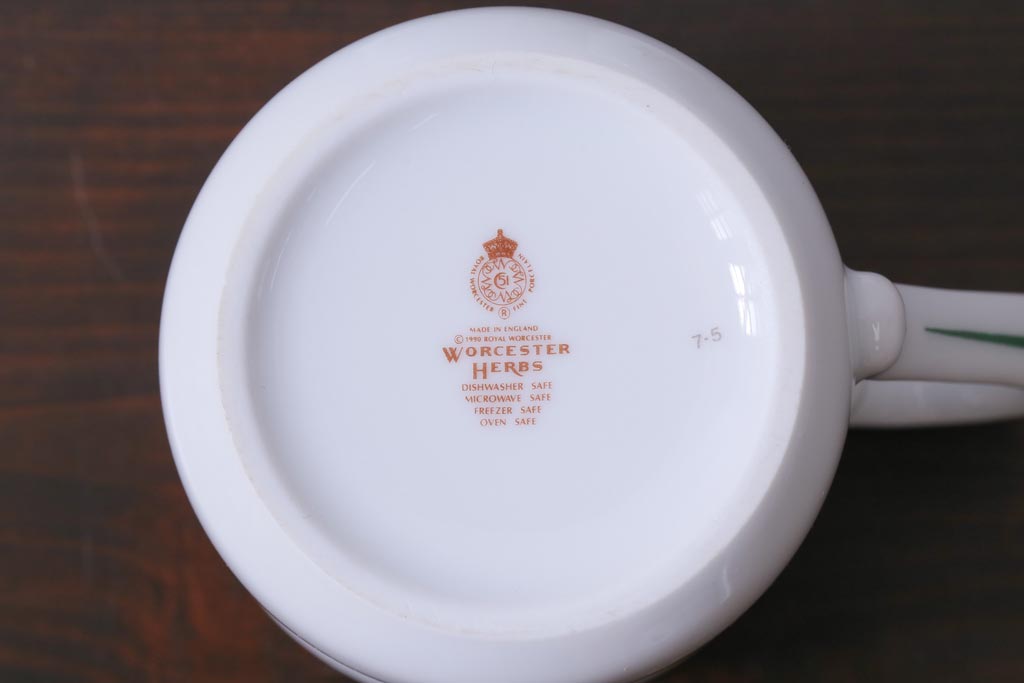 ROYAL WORCESTER(ロイヤルウースター)　WORCESTER　HERBS(ウースターハーブ)　コーヒーカップ3点セット