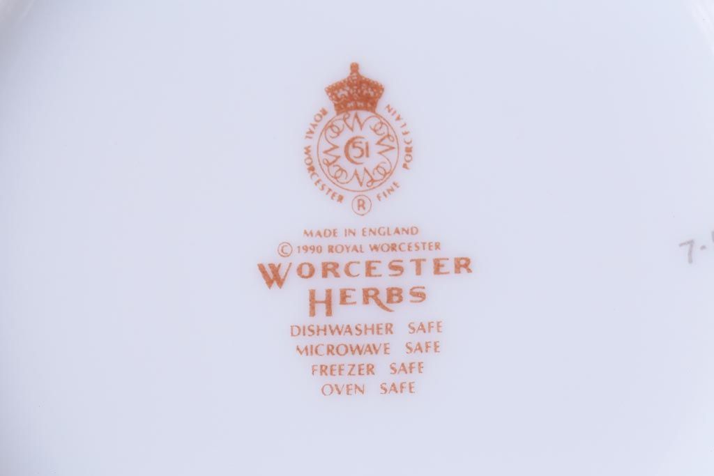 ROYAL WORCESTER(ロイヤルウースター)　WORCESTER　HERBS(ウースターハーブ)　コーヒーカップ3点セット