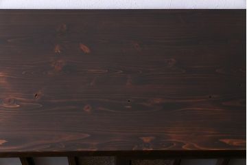 ラフジュ工房オリジナル　古建具リメイク　木の味わいが魅力的な鉄脚付き戸棚(収納棚)