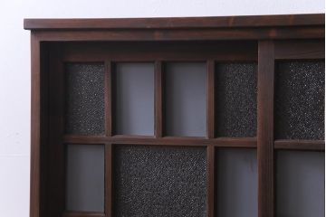 ラフジュ工房オリジナル　古建具リメイク　木の味わいが魅力的な鉄脚付き戸棚(収納棚)