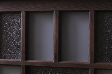 ラフジュ工房オリジナル　古建具リメイク　木の味わいが魅力的な鉄脚付き戸棚(収納棚)