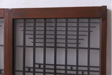 ラフジュ工房オリジナル　干し網・投げ網組子の書院戸をリメイクした収納棚(戸棚)