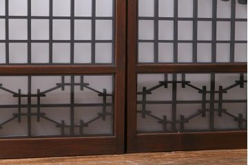 ラフジュ工房オリジナル　干し網・投げ網組子の書院戸をリメイクした収納棚(戸棚)