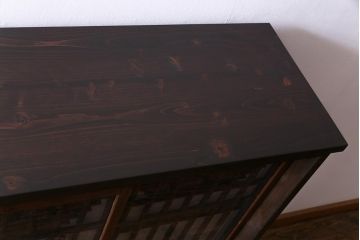 ラフジュ工房オリジナル　干し網・投げ網組子の書院戸をリメイクした収納棚(戸棚)