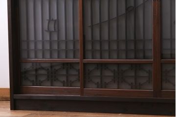 ラフジュ工房オリジナル　干し網・投げ網組子の書院戸をリメイクした収納棚(戸棚)