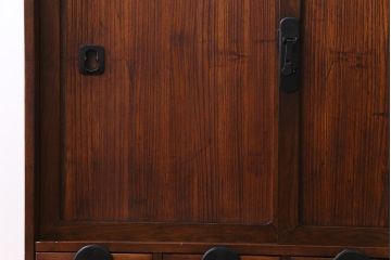 アンティーク家具　和製アンティーク　桐材・桑材　和の趣あふれる上品な帳場箪笥(収納棚、戸棚、桐箪笥、桐たんす)