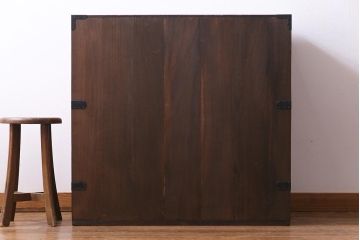 アンティーク家具　和製アンティーク　桐材・桑材　和の趣あふれる上品な帳場箪笥(収納棚、戸棚、桐箪笥、桐たんす)