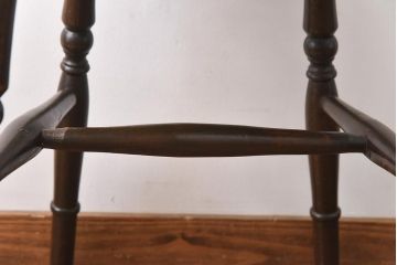 ヴィンテージ家具　イギリスビンテージ　ニレ材・ビーチ材　ホイールバックがおしゃれなダイニングチェア(板座チェア)(1)