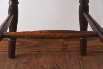 ヴィンテージ家具　イギリスビンテージ　ニレ材・ビーチ材　ホイールバックがおしゃれなダイニングチェア(板座チェア)(2)